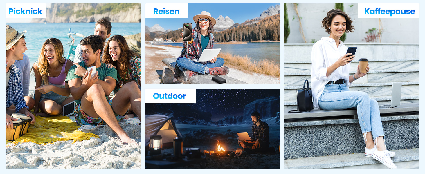 Power Bank JIGA 27000mAh з PD 22,5W та USB-C, з ліхтариком, чорно-червоний, сумісний з iPhone, Samsung, Huawei, iPad