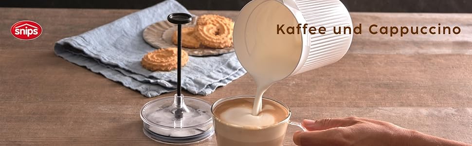 Ручний спінювач молока Snips Cremix для капучіно, білий, 0.5 л, Made in Italy