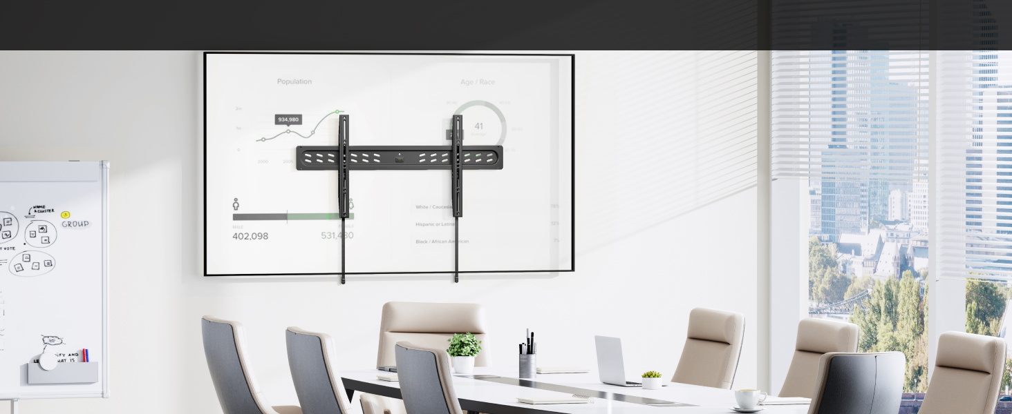 Настінний кронштейн для телевізора monTEK Ultra Slim (43–95 дюймів), фіксований, до 68 кг, VESA 800x400 мм
