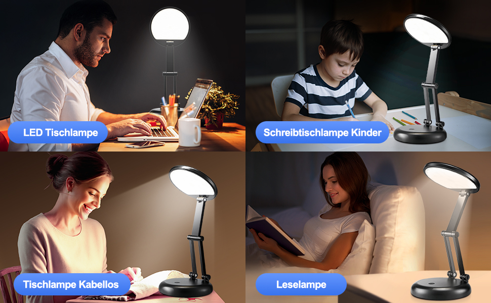 Світлодіодна лампа для читання One Fire 48 LED з USB, 10W адаптер, гнучка, 360°, чорна - нічник для дитячого ліжка