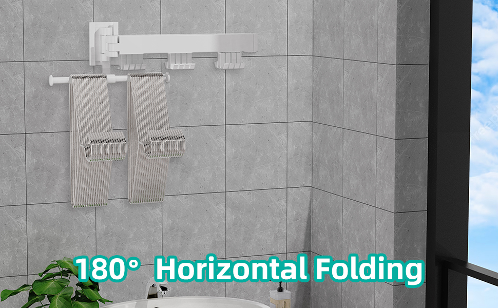 Настінна сушилка для білизни Honeyhouse Einziehbar - розкладна, поворотна, з кріпленням до стіни. Чорний колір