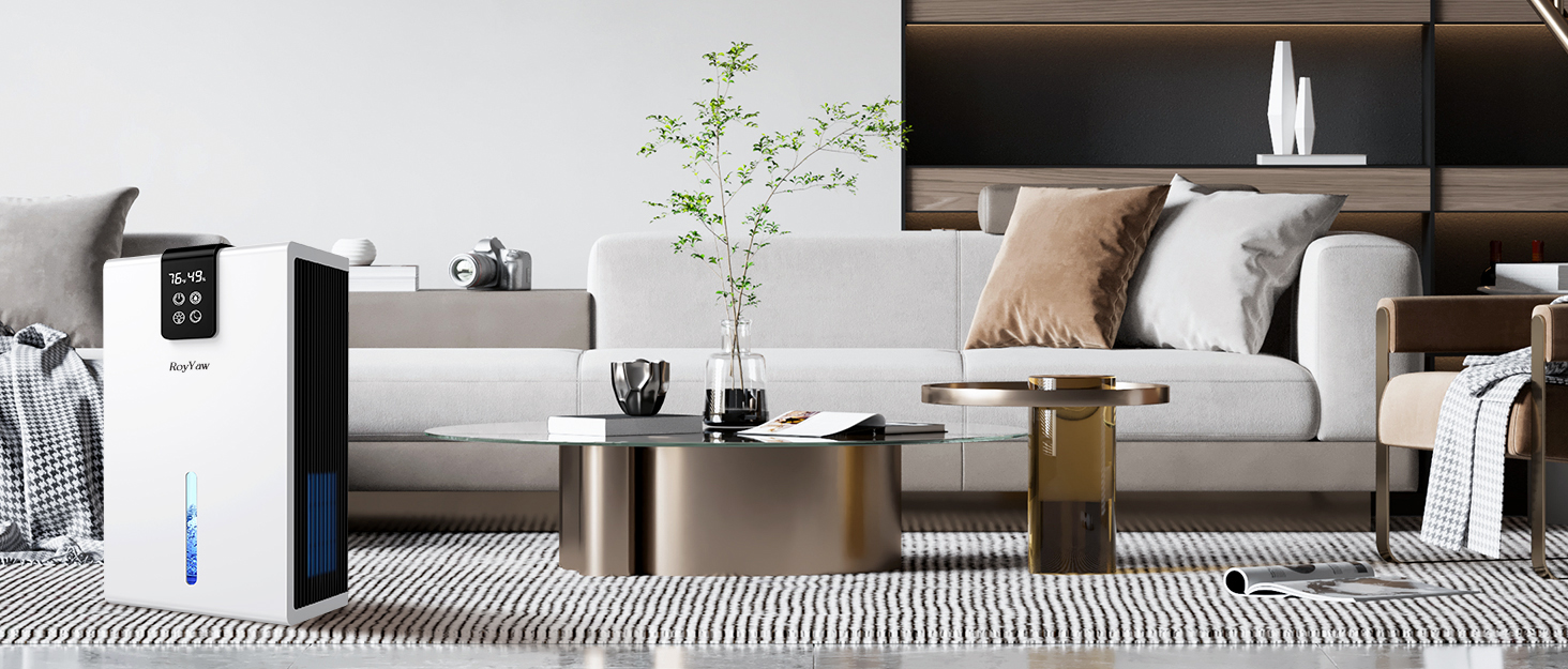 Електричний осушувач повітря, тихий, 2700 мл з LED дисплеєм, автоматичне відтанення, режим сну, проти вологи та плісняви, для спальні/ванної кімнати, білий