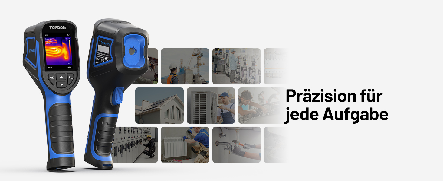 Тепловізор TOPDON TC004 Mini: 240x240 IR, до 15 годин роботи, -20°C до 450°C, 25Hz. Ідеально для діагностики будівель, виявлення витоків, HVAC
