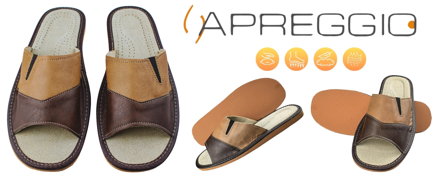 Чоловічі тапочки APREGGIO з натуральної шкіри – зручні та комфортні, сірого кольору, розмір 40-46 (EU 43)