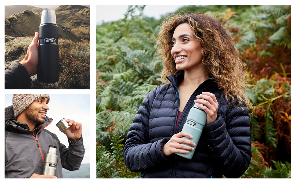 Термос King Thermoskanne / Thermosflasche для їжі, 0.47 л, нержавіюча сталь, червоний (сірий)