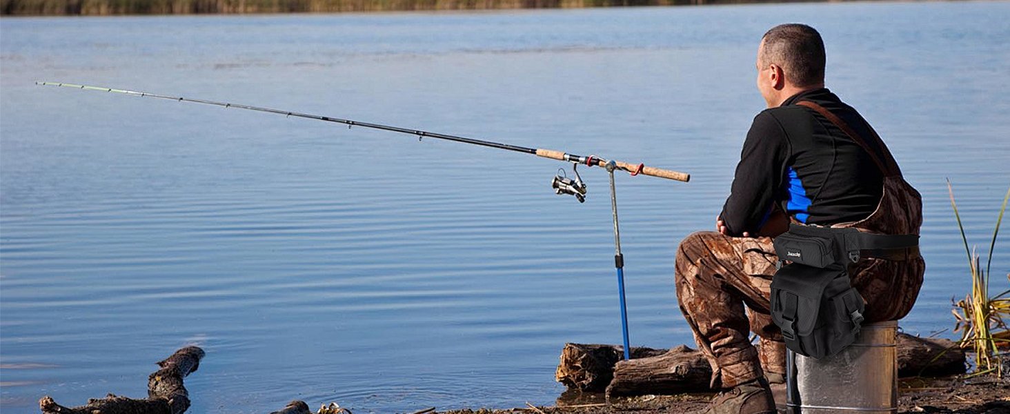 Тактична набедрена сумка Jueachy, водонепроникна, для мотоциклів, риболовлі, кемпінгу, чорна