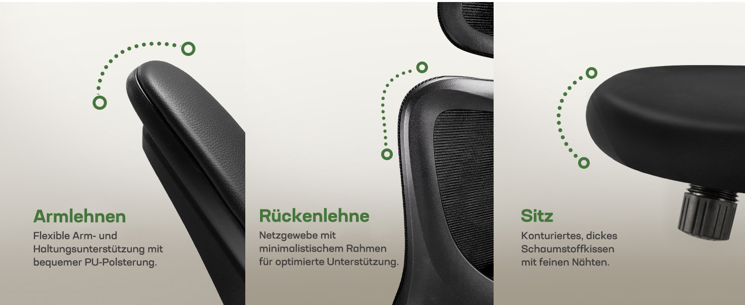 Офісний стіл Марсаїл: ергономічне крісло з регульованою поперековою підтримкою, підголівником та підлокітниками, регулювання висоти та функція гойдання, чорний