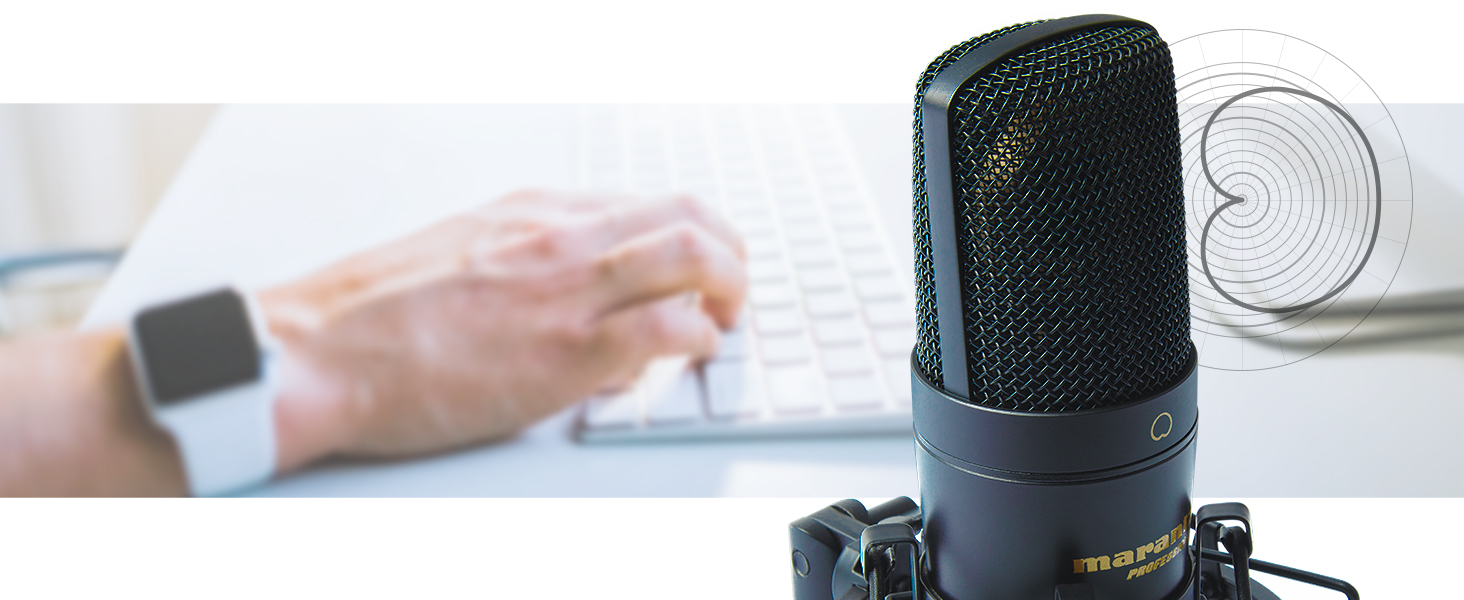 Мarantz Professional MPM-1000U: USB конденсаторний мікрофон з великою мембраною та нирковим характером для подкастів, студії та геймінгу. Комплектується кабелем USB та кріпленням для мікрофона.