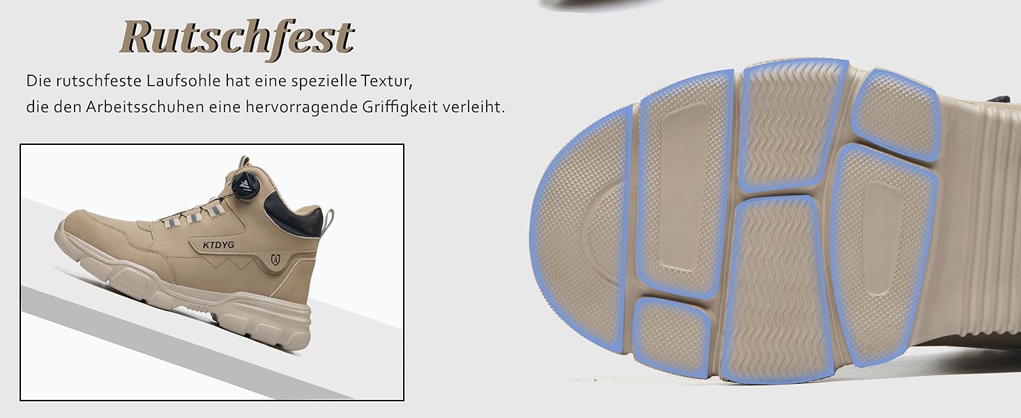 Черевики безпеки чоловічі/жіночі водонепроникні, легкі, спортивні, з металевим носком, антиковзаючі, з поворотним затвором (38 EU, Хакі)