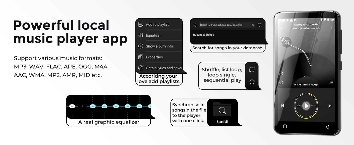 MP3 плеєр Innoasis з Bluetooth та WiFi, 4