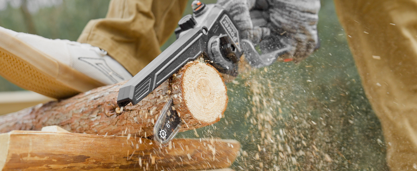 Акумуляторна міні-пила для саду та дерева 6 дюймів, 1000W безщітковий двигун, сумісна з Makita 18V, автоматичний змащувач, для обрізки гілок та дерева (1*2000mAh)