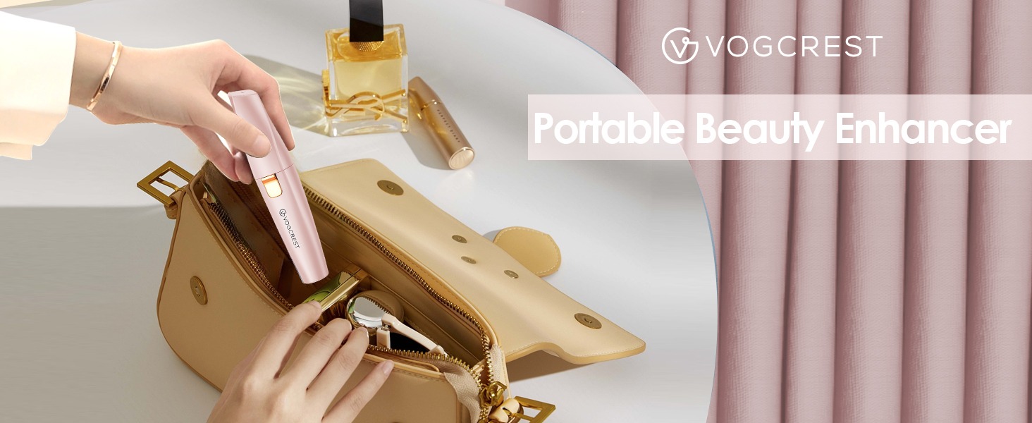 Триммер для обличчя та брів 2-в-1 VG VOGCREST з LED-підсвічуванням (Рожеве золото)