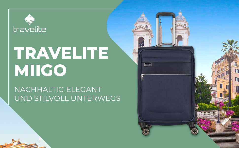 Валіза Travelite MIIGO 77 см, 90-96 л, розширювана, з TSA замком, з екологічного матеріалу, колір: м'ятний