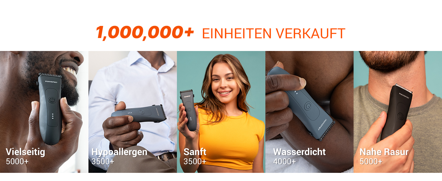 Триммер для тіла MANSPOT: чоловічий, вологостійкий, для інтимної зони, для тіла, для ніг, грудей, пахв, USB-C, для сухого та мокрого гоління