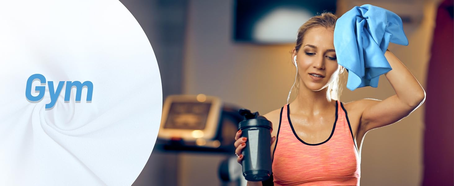 Набір рушників з мікрофібри GZXYA (180x60 см + 2шт 80x40 см), Швидковисихаючі, для спорту та басейну, Колір: Морська хвиля