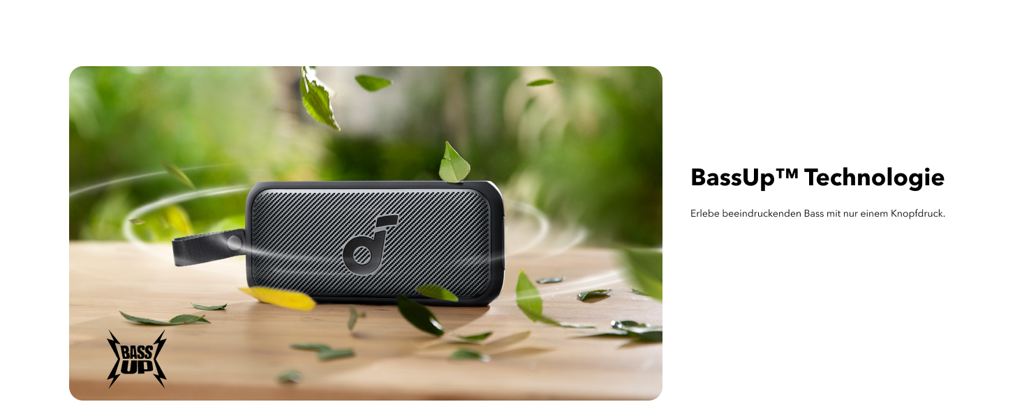 Soundcore Motion 300 - Бездроковий портативний Bluetooth-динамік з BassUp, SmartTune, 30W, 13h, IPX7, для дому, саду, кемпінгу та подорожей, Чорний
