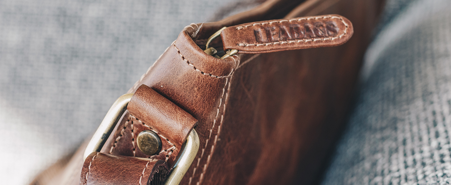 Сумка жіноча шкіряна Leabags Premium Nature Hellbraun: крос-боді, на плече, для роботи, університету, школи, повсякдення
