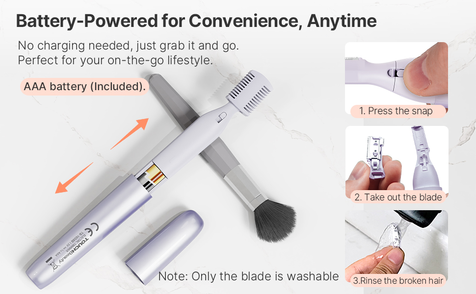 TOUCHBeauty AG-1658W: Професійний триммер для тіла та обличчя (білий/фіолетовий)