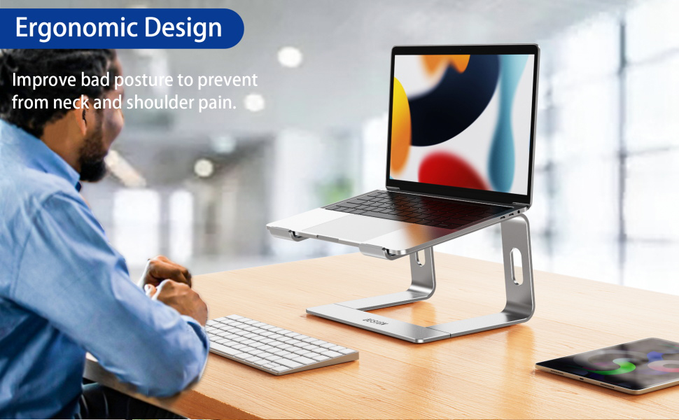Підставка для ноутбука BESIGN LS03S з алюмінію, ергономічна, сумісна з ноутбуками 10-15.6'