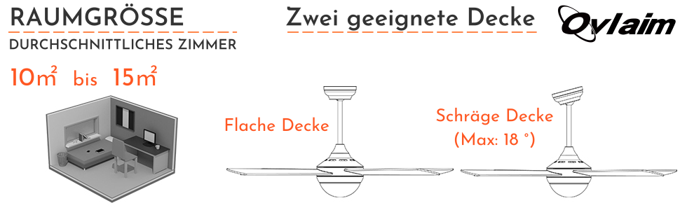 Стеляний вентилятор Ovlaim 122 см з регульованою LED-підсвіткою та пультом керування, коричневий, 6 швидкостей, DC мотор, тихий, для спальні/тераси