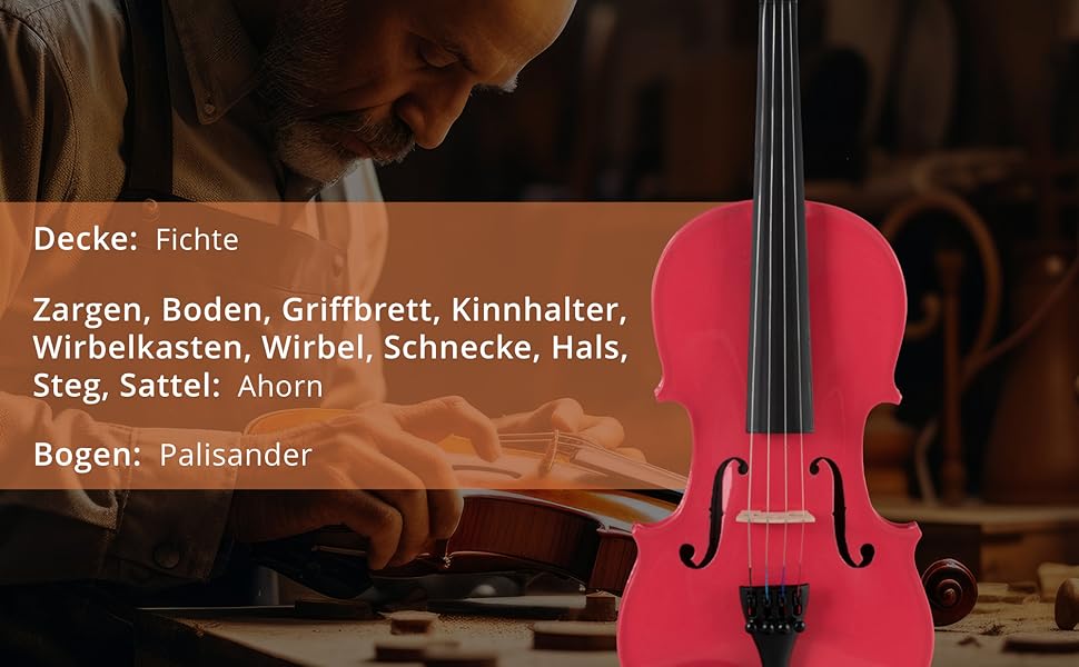 Скрябавка Cantabile VP-100PK 1/2 - Комплект для початківців: скрипка, бовтан, чохол, смола, запасні струни (рожевий)