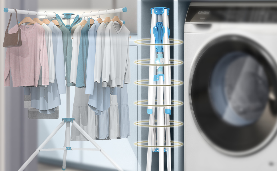 Висувний розкладний сушильник для білизни - стійка для сушіння, кемпінгова, компактна, для балкона, дому та вулиці