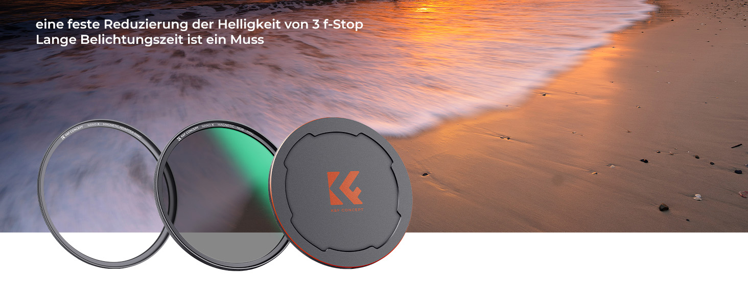 Фільтр ND K&F Concept ND1000 (10 Stop) з магнітним кріпленням, 52mm, з кришкою об'єктива