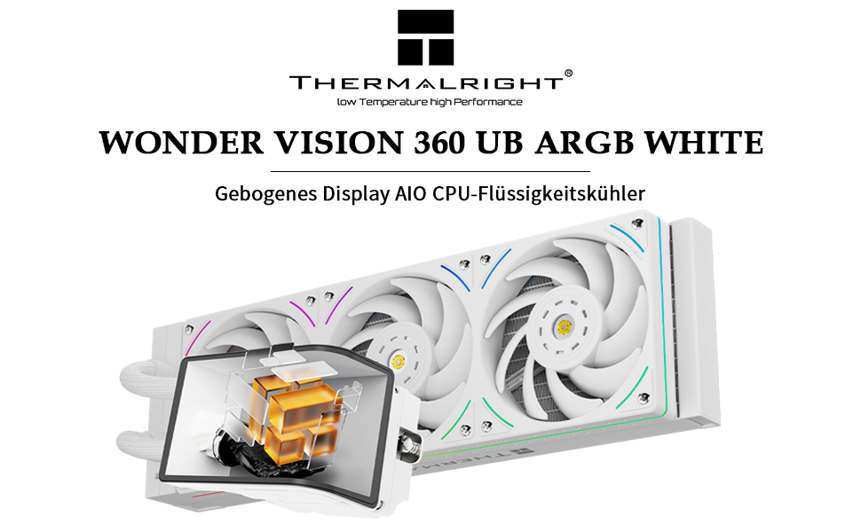 Система рідинного охолодження процесора Thermalright Wonder Vision 360 UB ARGB White, LCD-дисплей 6.67
