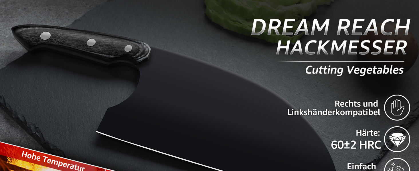 Набір кухонних ножів Dream Reach 6 шт. з точилкою, Full Tang, з чохлом, для кухні, BBQ, подарунок батькам