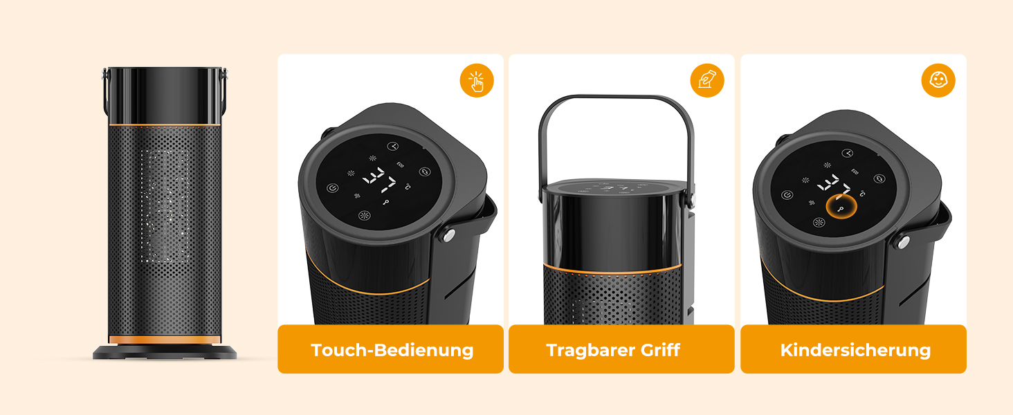 Електричний обігрівач 2000W з PTC-керамічним нагрівачем, тихий, з пульт дистанційного керування, таймером, поворотним механізмом 70° та LED-дисплеєм. Підходить для офісу, спальні, ванної кімнати, дому. Чорний, без полум'я.