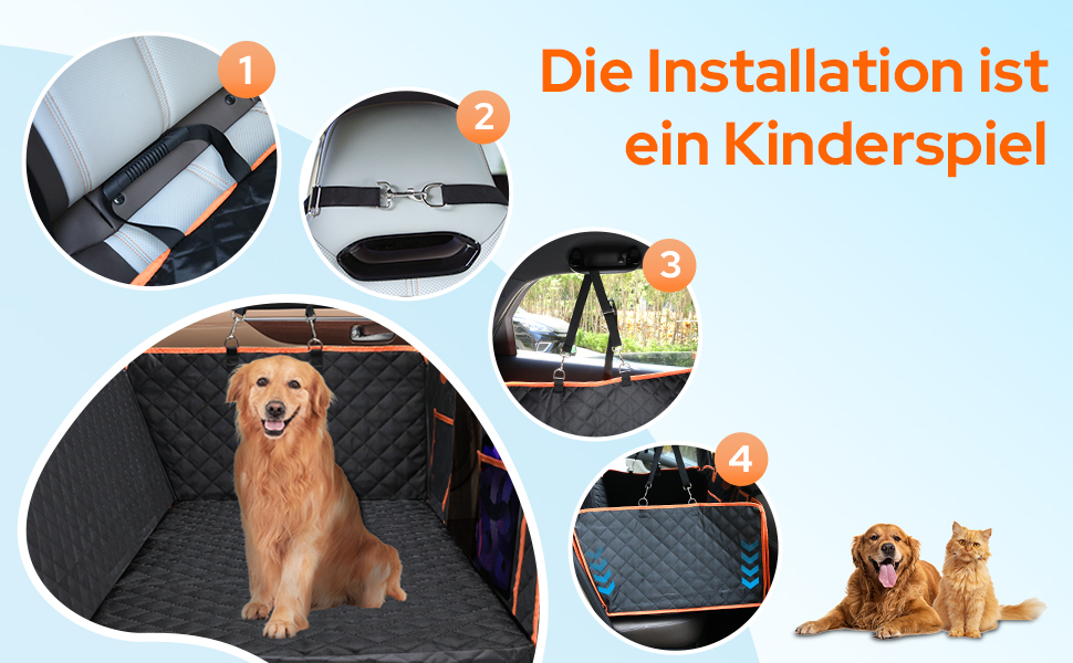 Водонепроникний килимок для собак у багажник авто, універсальний, з металевим кліпом