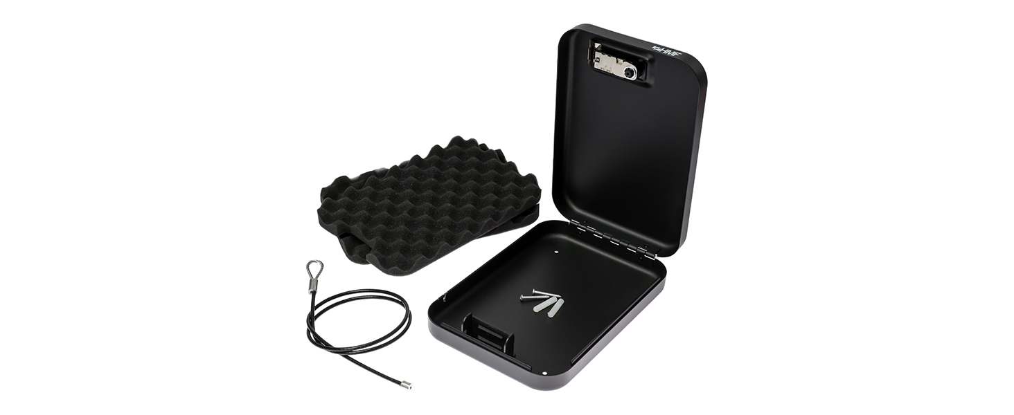 Сейф з кодовим замком HMF 316-02 | Переносний сейф, захисний бокс | 29 x 19 x 6,5 см, чорний