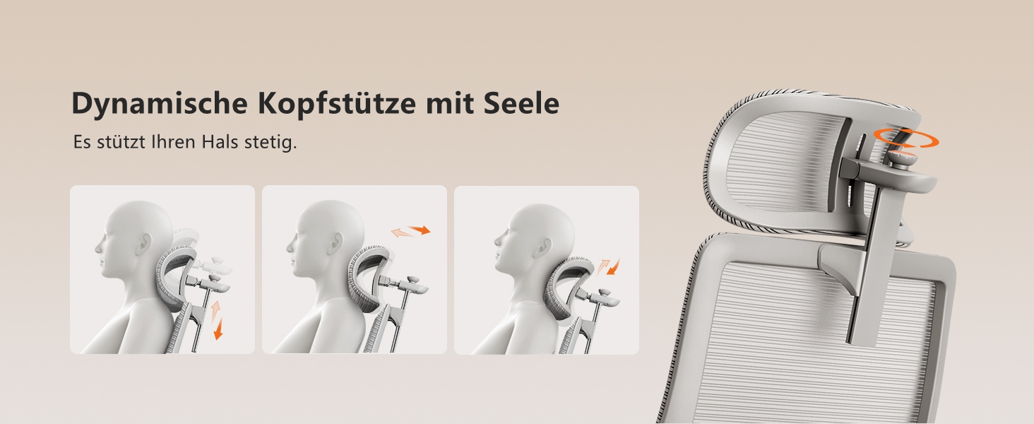 Офісне крісло Newtral MAGICH-PRO з підніжкою, ергономічне, з динамічною підголівником та поперековою підтримкою (сірий)