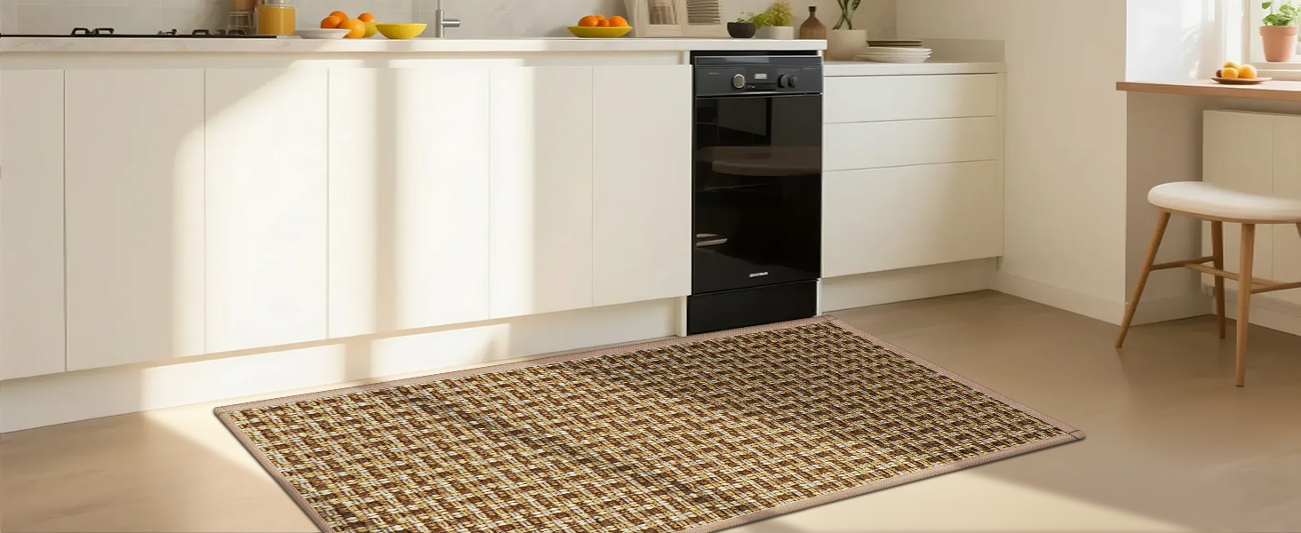 При welcoming-килимок LEKEEPGO для входу, протиковзний вологопоглинаючий килим у передпокій, що миється, коричневий, 43x75 см