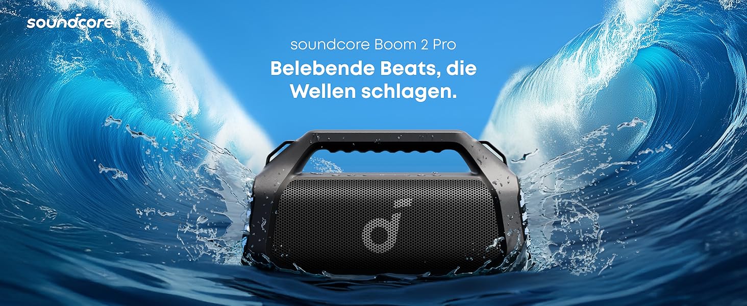 Портативна Bluetooth колонка soundcore Boom 2 Pro 140 Вт, IP68, RGB підсвітка, Powerbank, BT 5.3