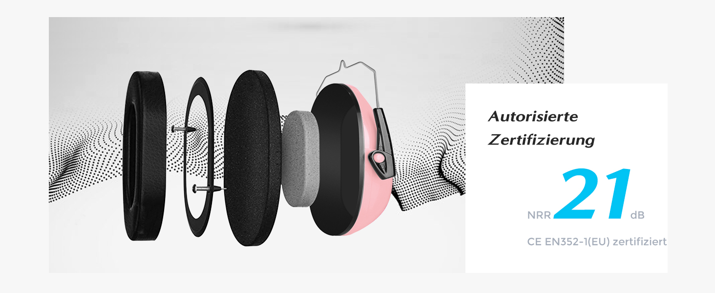 ProCase Навушники для дітей, захист від шуму NRR 2dB, 3-2 роки, для сну, подорожей, карнавалів, аутизм, шумозаглушення (блакитно-світлорожевий, 2)