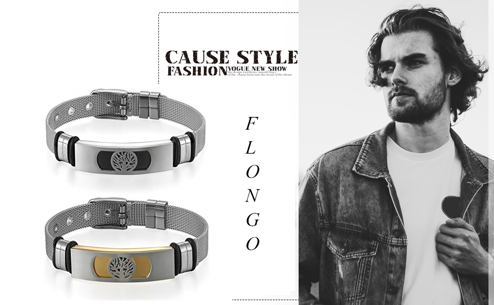 Чоловічий браслет Flongo з нержавіючої сталі 