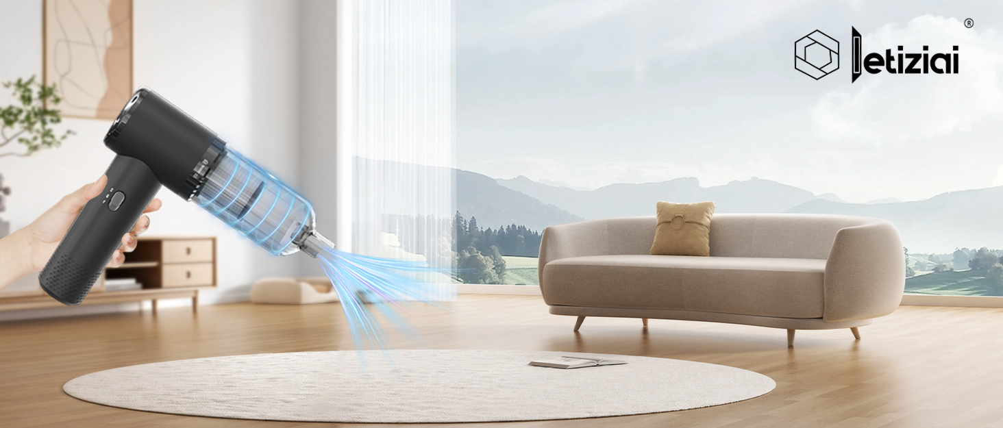 Бездротовий акумуляторний пилосос Handstaubsauger: потужний 12000Pa для дому та авто, 3-в-1 з USB-зарядкою, 5200mAh, видалення шерсті тварин, 2 режими, миючий фільтр та аксесуари