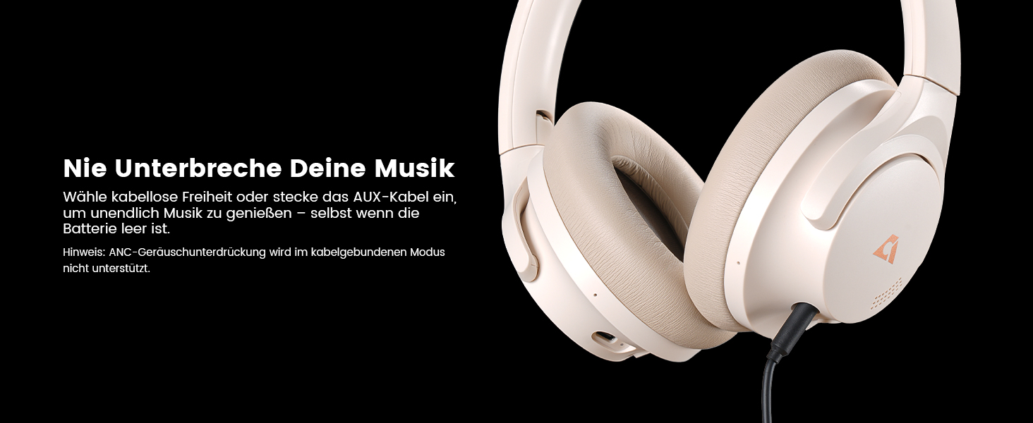 Навушники бездротові 1Mii AI Y8+ Bluetooth 6.0 з активним шумозаглушенням LDAC, 100 годин роботи, бежеві