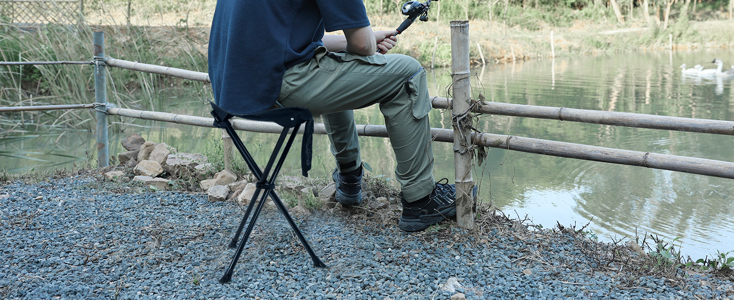 REDCAMP: 2 шт. складаних туристичних стільців на штативі, 56 см, чорні