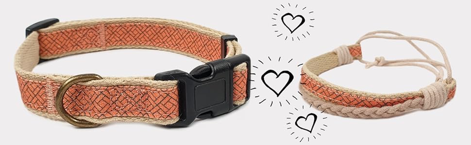 Нашийник для собак Pettsie з банданою та браслетом дружби, регульовані розміри S, M, L, знімний бандана, приваблива упаковка, для любителів собак, зелений (S 25,4-39,4cm, помаранчевий)