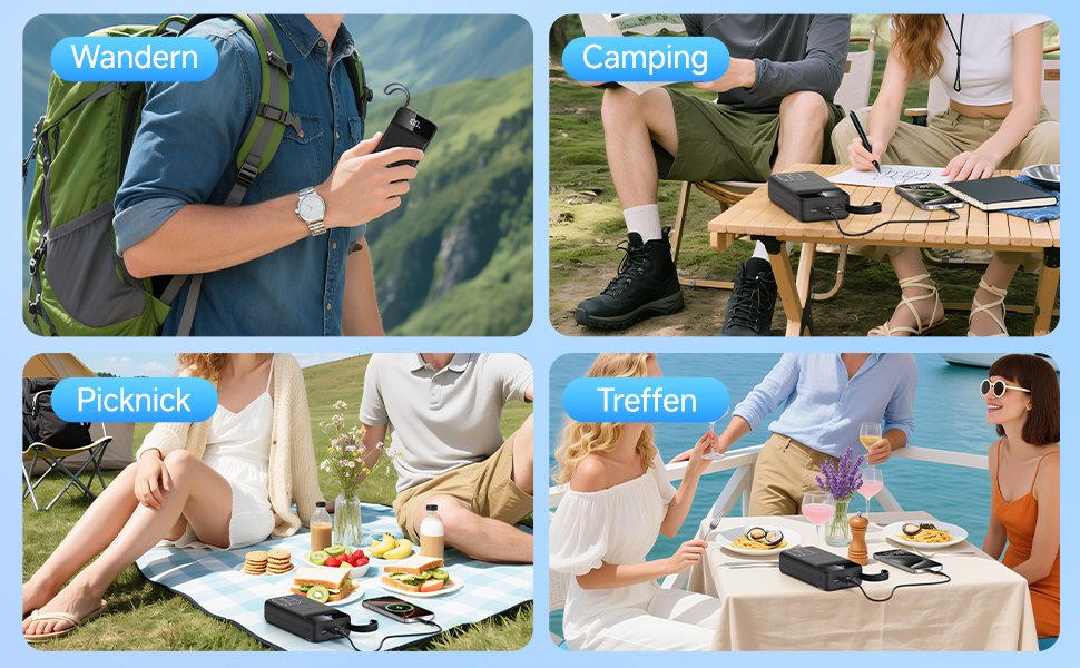 Power Bank 60000mAh 22.5W USB-C PD, Зовнішній акумулятор для смартфонів, планшетів, чорний