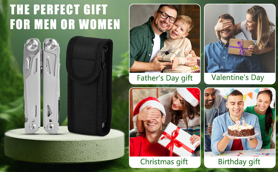 Багатофункціональний інструмент 17-в-1: плоскогубці, викрутки, ніж, пилка. З нержавіючої сталі. Для дому, відпочинку на природі, кемпінгу. Чудовий подарунок для чоловіків