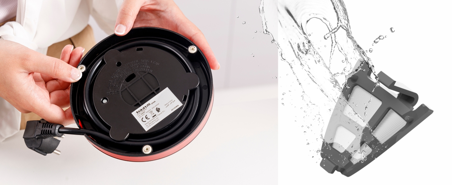 Електричний чайник Taurus Vintage Compact Red 2400W, 1л, 360° обертання, автоматичне відключення, LED-дисплей, без BPA, нержавіюча сталь, індикатор рівня води, ретро-дизайн, червоний