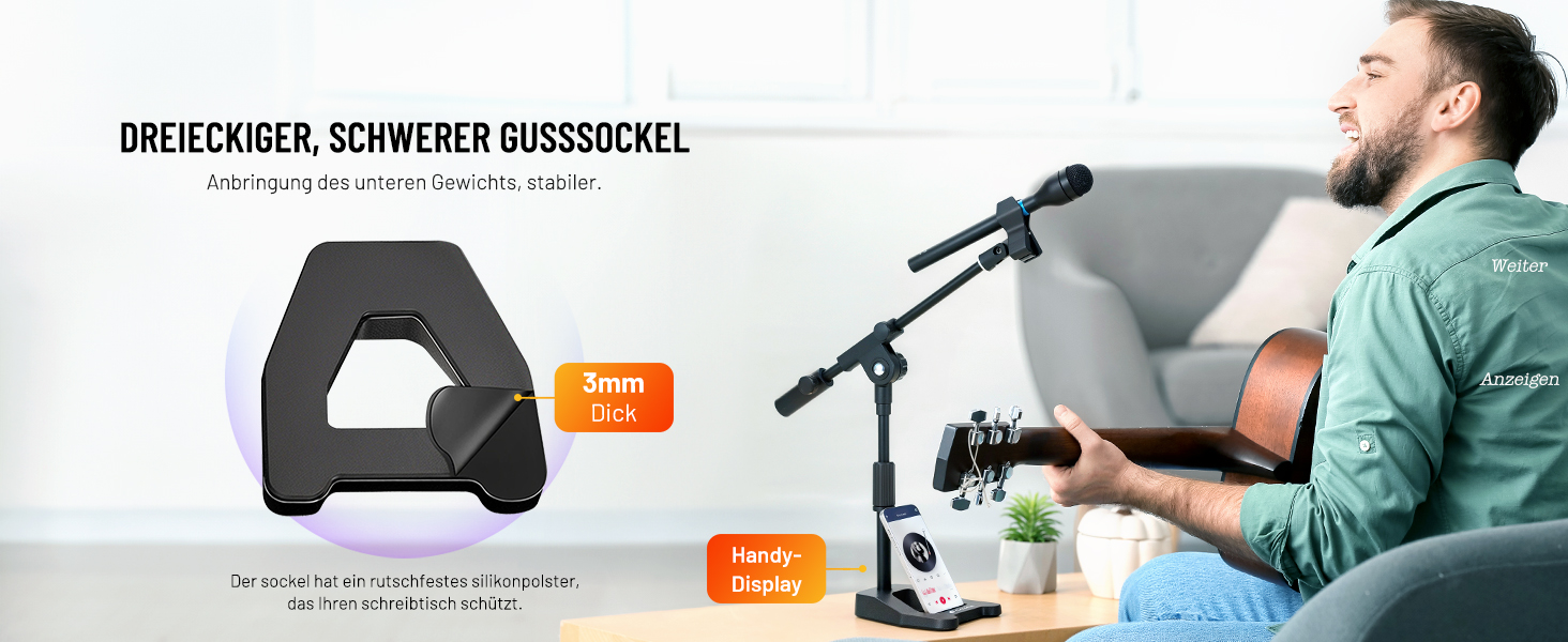 Настільний мікрофонний тримач CAHAYA 3 в 1: Регульований тримач з поворотним кріпленням 180° та кліпсою для мікрофона, підходить для конференцій, ігор та стрімінгу, CY0360 (A-подібна основа)