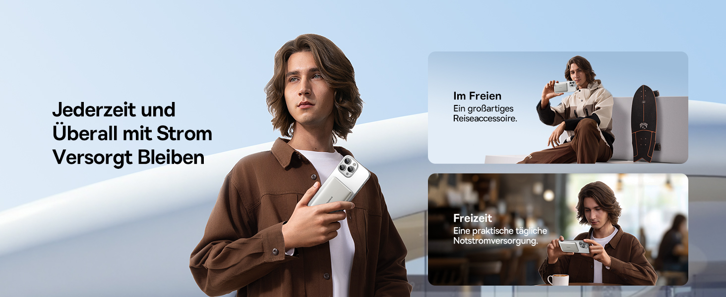 Power Bank Baseus Picogo AM41: Тонкий Magsafe Powerbank, PD 20W, 5000mAh, USB-C, для iPhone 17/16/15/14/13/12 (Titan)