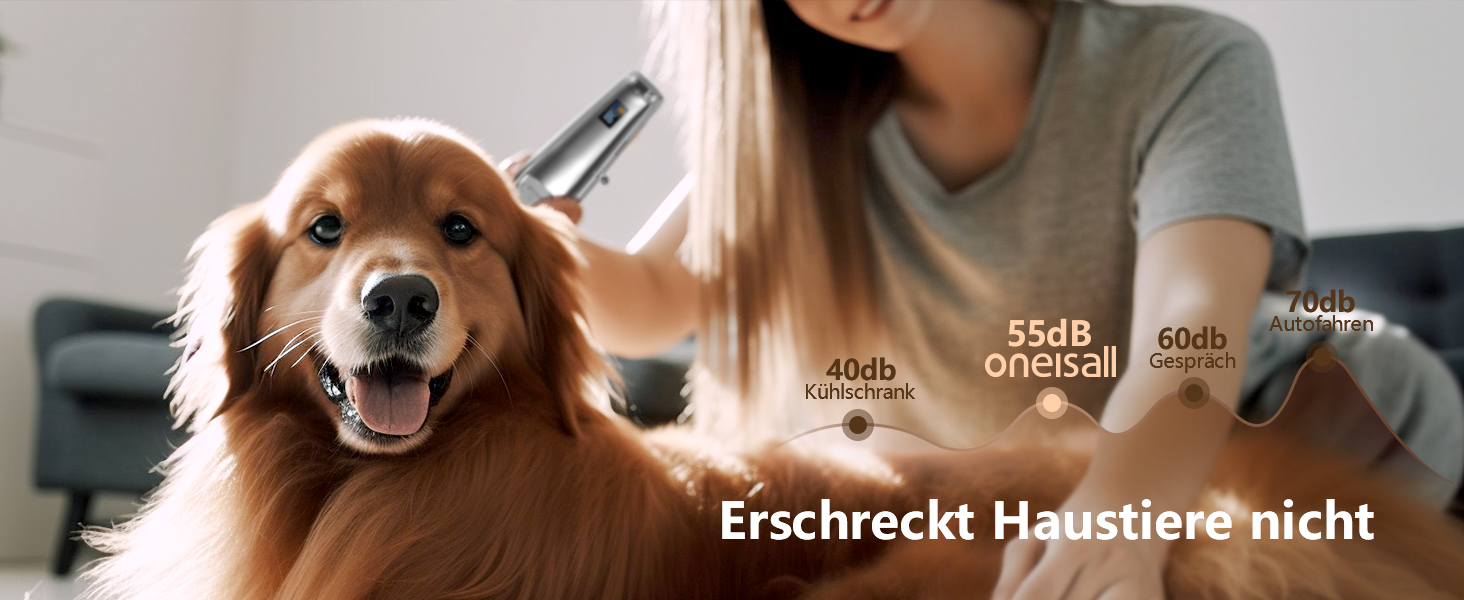 Професійна машинка для стрижки собак Oneisall для густого хутра з основою, електрична машинка для стрижки собак з потужним мотором 6500RPM для густого, довгого та кучерявого хутра, срібна