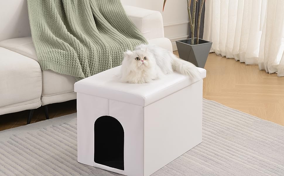 Шафа для котячого туалету MEEXPAWS, прихована котяча туалетна комод-сидіння, біла або чорна, 65x45x45 см