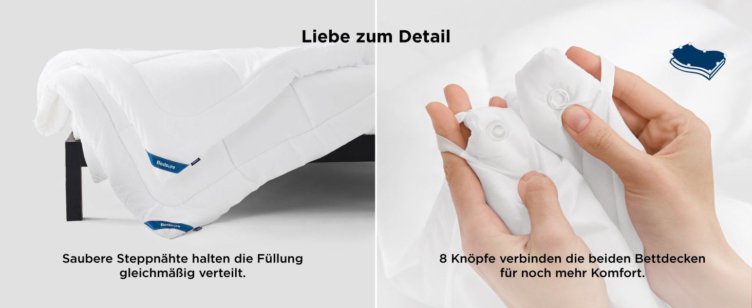 Комплект постільної білизни BEDSURE: ковдра 135x200 (зимова 450gsm, літня 150gsm) для 4 сезонів, 2 шт.