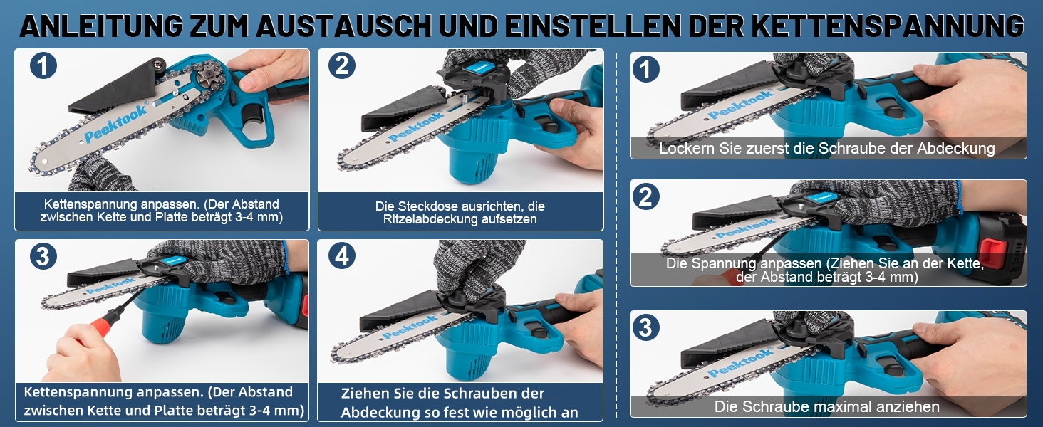 Акумуляторна міні-пила (6 дюймів) з безщітковим мотором 1000W та акумулятором 4000mAh. У комплекті 2 ланцюги та захисний вимикач. Ідеально для обрізки гілок та дерева.